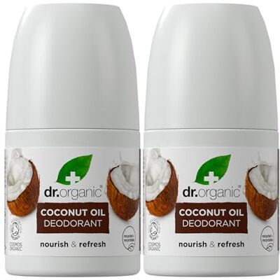 Dr.Organic Dr Organic Coconut Oil Deodorant Aluminium Free Soothing, Nourishing & Hydrating Vegan, Cruelty, Paraben & SLS Free 50ml 2 Pack Dr.Organic Dr Organic Coconut Oil Deodorant Aluminium Free Soothing, Nourishing & Hydrating Vegan, Cruelty, Paraben & SLS Free 50ml 2 Pack