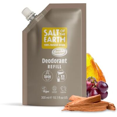 Salt Of the Earth – Nachfüllbeutel für natürliches Deo-Spray, 3 Anwendungen – Amber & Sandelholz – Vegan, langanhaltender Schutz, hergestellt im Vereinigten Königreich – 300ml Salt Of the Earth – Nachfüllbeutel für natürliches Deo-Spray, 3 Anwendungen – Amber & Sandelholz – Vegan, langanhaltender Schutz, hergestellt im Vereinigten Königreich – 300ml
