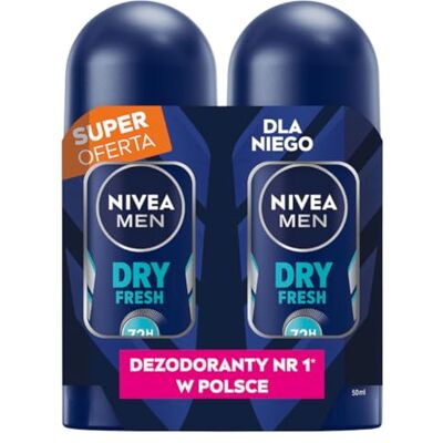 NIVEA MEN Dry Fresh Antitranspirant in Kugel 72H, 2x50ml NIVEA MEN Dry Fresh Antitranspirant in Kugel 72H, 2x50ml