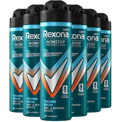 Rexona 6x Men Nonstop Protection Deospray Thermo Fresh Anti Transpirant mit 72 Stunden Schutz vor Schweiß und Körpergeruch 150 ml Rexona 6x Men Nonstop Protection Deospray Thermo Fresh Anti Transpirant mit 72 Stunden Schutz vor Schweiß und Körpergeruch 150 ml