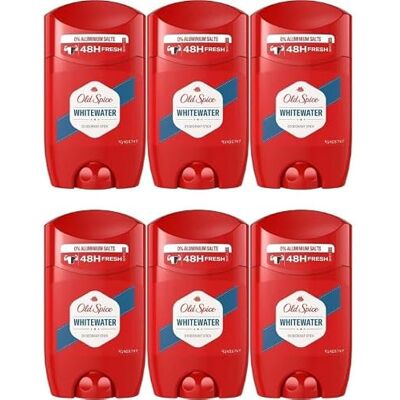 Old Spice Whitewater Deodorant Stick, 6er Pack (6 x 50 ml), Deo Stick Ohne Aluminium Für Männer, Männer Deo Mit Langanhaltendem Duft Old Spice Whitewater Deodorant Stick, 6er Pack (6 x 50 ml), Deo Stick Ohne Aluminium Für Männer, Männer Deo Mit Langanhaltendem Duft