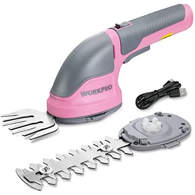 WORKPRO Gartenschere Akku 3,6V, handliche Grasschere und Strauchschere elektrisch mit 2 Messern 2.000mAh Akku und Typ C Kabel, 2 in 1 Rasenkantenschneider Schnittbreite 7.5cm, Schnittlänge 12cm WORKPRO Gartenschere Akku 3,6V, handliche Grasschere und Strauchschere elektrisch mit 2 Messern 2.000mAh Akku und Typ C Kabel, 2 in 1 Rasenkantenschneider Schnittbreite 7.5cm, Schnittlänge 12cm