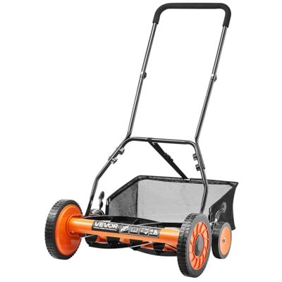 VEVOR Spindelmäher mit 450 mm Schnittbreite, Rasenmäher Schnitthöhe von 35 bis 62 mm, Handmäher mit 5 Klingen und Grasfangsack, Ideal für grüne Rasenflächen, Einfahrten, Innenhöfe VEVOR Spindelmäher mit 450 mm Schnittbreite, Rasenmäher Schnitthöhe von 35 bis 62 mm, Handmäher mit 5 Klingen und Grasfangsack, Ideal für grüne Rasenflächen, Einfahrten, Innenhöfe