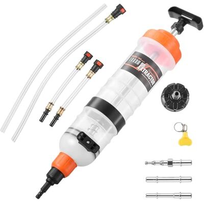 VEVOR Ölabsaugpumpe 1,5 L, Manuelle Ölabsaugspritze, Ölwechselspritze mit Schlauch & Verlängerungsrohren für Ölwechsel, Absaugpumpe für Rasenmäher, Autos, Schiffe, Golfwagen & Motorräder VEVOR Ölabsaugpumpe 1,5 L, Manuelle Ölabsaugspritze, Ölwechselspritze mit Schlauch & Verlängerungsrohren für Ölwechsel, Absaugpumpe für Rasenmäher, Autos, Schiffe, Golfwagen & Motorräder