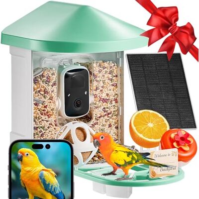 VEVOR Vogelfutterhaus mit Kamera 2K HD KI Vogelerkennung über 10.000 Vogelarten solarbetriebene Vogelbeobachtungskamera mit automatischer Aufnahme und sofortiger Benachrichtigung (1 Solarmodule) Grün VEVOR Vogelfutterhaus mit Kamera 2K HD KI Vogelerkennung über 10.000 Vogelarten solarbetriebene Vogelbeobachtungskamera mit automatischer Aufnahme und sofortiger Benachrichtigung (1 Solarmodule) Grün