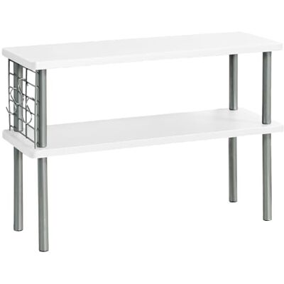 Kesper ® Küchen-Regal, Material: FSC®-Zertifiziert MDF & Metall, Maße: 55x20x38 cm mit Drahtgitter & 3 Haken Zusätzliche Ablage für Gewürze & Küchenutensilien, Farbe: Weiß, Grau 27836 Kesper ® Küchen-Regal, Material: FSC®-Zertifiziert MDF & Metall, Maße: 55x20x38 cm mit Drahtgitter & 3 Haken Zusätzliche Ablage für Gewürze & Küchenutensilien, Farbe: Weiß, Grau 27836