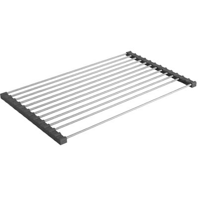Wintem Aufrollbares Abtropfgestell für die Spüle aus Edelstahl, 43 x 35 cm, hitzebeständig, leicht zu reinigen, ideal als Abtropfgestell und platzsparende Ablagefläche Wintem Aufrollbares Abtropfgestell für die Spüle aus Edelstahl, 43 x 35 cm, hitzebeständig, leicht zu reinigen, ideal als Abtropfgestell und platzsparende Ablagefläche