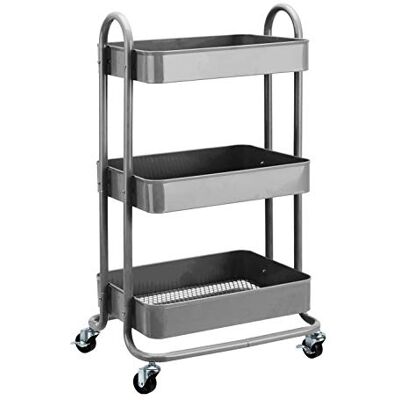 Amazon Basics 3-stufiger rollender Nutzwagen - Anthrazit Amazon Basics 3-stufiger rollender Nutzwagen - Anthrazit