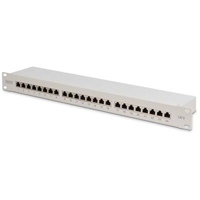 Digitus Patch Panel RJ-45 X 24 Grau RAL 7035 1U Ports 1 Gbit/s – PoE+ kompatibel – LSA Patch-Feld – Rack-Montage im Netzwerkschrank – Grau Digitus Patch Panel RJ-45 X 24 Grau RAL 7035 1U Ports 1 Gbit/s – PoE+ kompatibel – LSA Patch-Feld – Rack-Montage im Netzwerkschrank – Grau