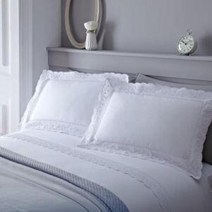 Serene Super-King-Size Vintage weiß Spitze verziert Bettbezug Set