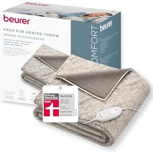 Beurer HD 75 Nordic Heizdecke, kuschelige Wärmedecke in Kunstfelloptik, mit 6 Temperaturstufen, maschinenwaschbar bei 30 °C, Heizdecke mit Abschaltautomatik, beige / braun, 180 x 130 cm Beurer HD 75 Nordic Heizdecke, kuschelige Wärmedecke in Kunstfelloptik, mit 6 Temperaturstufen, maschinenwaschbar bei 30 °C, Heizdecke mit Abschaltautomatik, beige / braun, 180 x 130 cm