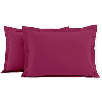 HOME LINGE PASSION Kopfkissenbezug, 100% Baumwolle, 50 x 70 cm, Fuchsia, 2 Stück HOME LINGE PASSION Kopfkissenbezug, 100% Baumwolle, 50 x 70 cm, Fuchsia, 2 Stück