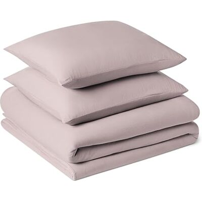Amazon Basics Bettwäsche 200x200 3teilig Vorgewaschene Mikrofaser, Extra Weich mit Knitter-Look, Bügelfrei, Bettbezug 200x200 cm & 2 Kissenbezüge 80x80 cm, Violett Amazon Basics Bettwäsche 200x200 3teilig Vorgewaschene Mikrofaser, Extra Weich mit Knitter-Look, Bügelfrei, Bettbezug 200x200 cm & 2 Kissenbezüge 80x80 cm, Violett