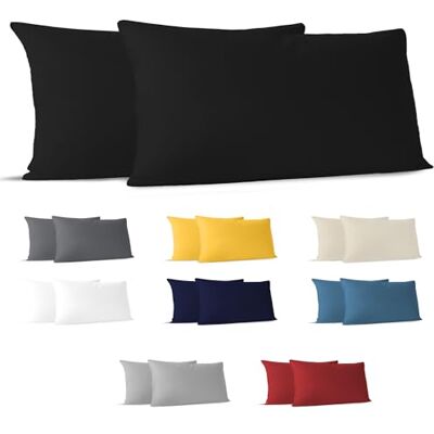 Dreamzie Kissenbezug 40 X 80 Schwarz (2er Set), 100% Baumwolle, Oeko-TEX Dreamzie Kissenbezug 40 X 80 Schwarz (2er Set), 100% Baumwolle, Oeko-TEX