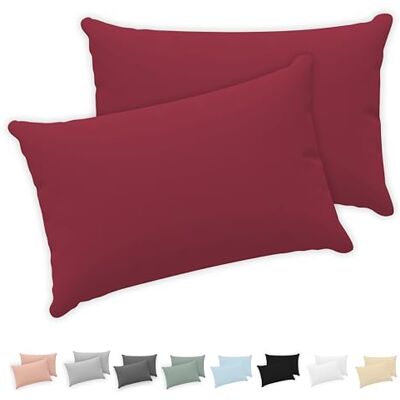 Twinzen ® Kissenbezug 40x70 (2er-Set) 100% Jersey Baumwolle 150 GSM Kissenbezüge Burgunderrot Für Kissenbezüge 40x70 cm Kissenhülle Kissenbezug mit Reißverschluss Oeko-Tex Zertifiziert Twinzen ® Kissenbezug 40x70 (2er-Set) 100% Jersey Baumwolle 150 GSM Kissenbezüge Burgunderrot Für Kissenbezüge 40x70 cm Kissenhülle Kissenbezug mit Reißverschluss Oeko-Tex Zertifiziert