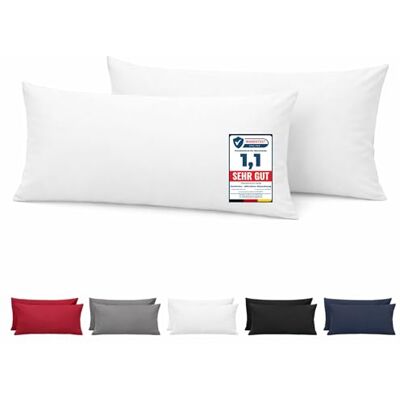 Komfortec Kissenbezug 2er Set 100% Mikrofaser, Weich & Atmungsaktiv, mit Reißverschluss Kopfkissenbezug Waschbar & Pflegeleicht Weiß 40 x 80 cm Komfortec Kissenbezug 2er Set 100% Mikrofaser, Weich & Atmungsaktiv, mit Reißverschluss Kopfkissenbezug Waschbar & Pflegeleicht Weiß 40 x 80 cm