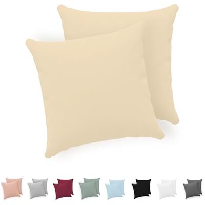 Twinzen ® Kissenbezug 80x80 (2er-Set) 100% Jersey Baumwolle 150 GSM Kissenbezüge Beige Für Kissenbezüge 80x80 cm Kissenhülle Kissenbezug mit Reißverschluss Oeko-Tex Zertifiziert Twinzen ® Kissenbezug 80x80 (2er-Set) 100% Jersey Baumwolle 150 GSM Kissenbezüge Beige Für Kissenbezüge 80x80 cm Kissenhülle Kissenbezug mit Reißverschluss Oeko-Tex Zertifiziert