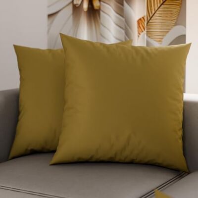 PETTI Artigiani Italiani 2er-Set Kissenbezüge 40x40 cm aus Mikrofaser, Dekokissen-Bezüge für Schlafzimmer und Sofa, Set mit 2 Kissenhüllen, Einfarbiger Kissenbezug Fango, 100% Made in Italy PETTI Artigiani Italiani 2er-Set Kissenbezüge 40x40 cm aus Mikrofaser, Dekokissen-Bezüge für Schlafzimmer und Sofa, Set mit 2 Kissenhüllen, Einfarbiger Kissenbezug Fango, 100% Made in Italy