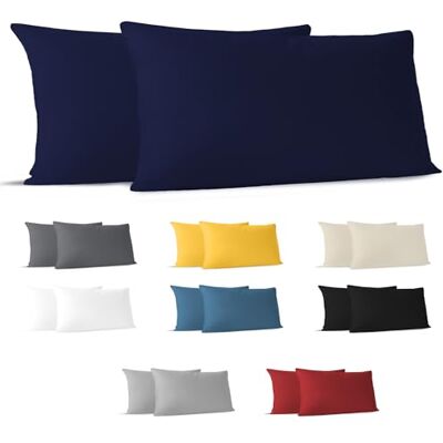Dreamzie Kissenbezug 40 X 80 Dunkelblau (2er Set), 100% Baumwolle, Oeko-TEX Dreamzie Kissenbezug 40 X 80 Dunkelblau (2er Set), 100% Baumwolle, Oeko-TEX