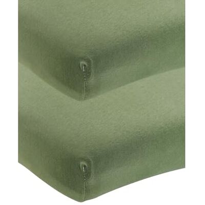 MEYCO Baby Spannbettlaken für Babywiege 2er Pack 40x80/90cm Jersey Spannbetttuch 100% Baumwolle Oeko Tex Zertifiziert Rundum-Gummizug, atmungsaktiv Olive Grün MEYCO Baby Spannbettlaken für Babywiege 2er Pack 40x80/90cm Jersey Spannbetttuch 100% Baumwolle Oeko Tex Zertifiziert Rundum-Gummizug, atmungsaktiv Olive Grün