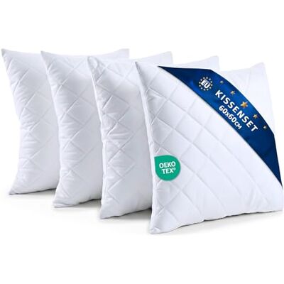 Amazinggirl Kissen 60x60 cm Füllung Set 4 Stück – Kissenfüllung für Sofakissen Dekokissen Zierkissen – Kopfkissen Oeko-TEX 60°C waschbar atmungsaktiv formstabil Weiß 60 x 60 cm Amazinggirl Kissen 60x60 cm Füllung Set 4 Stück – Kissenfüllung für Sofakissen Dekokissen Zierkissen – Kopfkissen Oeko-TEX 60°C waschbar atmungsaktiv formstabil Weiß 60 x 60 cm