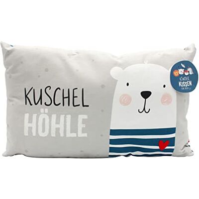 Dekohelden24 Kinder-Kuschel Kissen mit Bär/Aufschrift Kuschelhöhle L/B/H ca. 40 x 13 x 23 cm, 100% Baumwolle Dekohelden24 Kinder-Kuschel Kissen mit Bär/Aufschrift Kuschelhöhle L/B/H ca. 40 x 13 x 23 cm, 100% Baumwolle