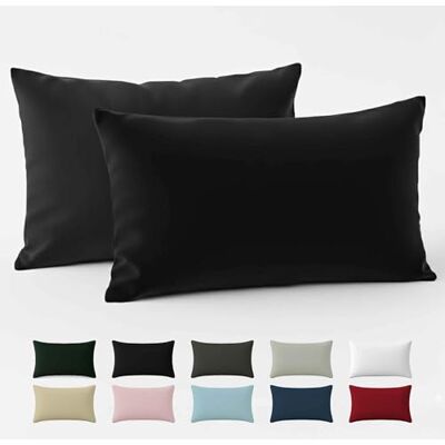 Dreamzie Kissenbezug 50x70 Renforcé Baumwolle (2er-Set) Schwarz Dicht gewebt mit 57 Fäden/cm² Kissenbezug 70x50 cm Oeko Tex Zertifiziert Dreamzie Kissenbezug 50x70 Renforcé Baumwolle (2er-Set) Schwarz Dicht gewebt mit 57 Fäden/cm² Kissenbezug 70x50 cm Oeko Tex Zertifiziert