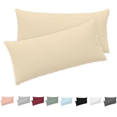 Twinzen ® Kissenbezug 50x80 (2er-Set) 100% Jersey Baumwolle 150 GSM Kissenbezüge Beige Für Kissenbezüge 50x80 cm Kissenhülle Kissenbezug mit Reißverschluss Oeko-Tex Zertifiziert Twinzen ® Kissenbezug 50x80 (2er-Set) 100% Jersey Baumwolle 150 GSM Kissenbezüge Beige Für Kissenbezüge 50x80 cm Kissenhülle Kissenbezug mit Reißverschluss Oeko-Tex Zertifiziert