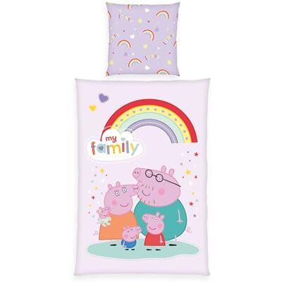 Herding Peppa Pig Bettwäsche, Kissenbezug ca. 70x90 cm, Bettbezug ca. 140x200 cm, mit Reißverschluss, Baumwolle, Renforcé Herding Peppa Pig Bettwäsche, Kissenbezug ca. 70x90 cm, Bettbezug ca. 140x200 cm, mit Reißverschluss, Baumwolle, Renforcé