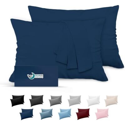 Dreamzie Kissenbezug 40x60 Dunkelblau 2er Set Mikrofaser Oeko-TEX Zertifiziert Kopfkissenbezug 40x60 Weich Dreamzie Kissenbezug 40x60 Dunkelblau 2er Set Mikrofaser Oeko-TEX Zertifiziert Kopfkissenbezug 40x60 Weich
