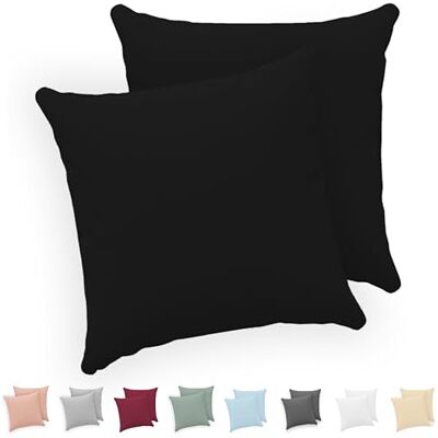 Twinzen ® Kissenbezug 40x40 (2er-Set) 100% Jersey Baumwolle 150 GSM Kissenbezüge Schwarz Für Kissenbezüge 40x40 cm Kissenhülle Kissenbezug mit Reißverschluss Oeko-Tex Zertifiziert Twinzen ® Kissenbezug 40x40 (2er-Set) 100% Jersey Baumwolle 150 GSM Kissenbezüge Schwarz Für Kissenbezüge 40x40 cm Kissenhülle Kissenbezug mit Reißverschluss Oeko-Tex Zertifiziert