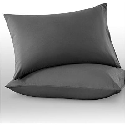 Super Mikrofaser-Kissenbezüge, einfarbig, 74 x 48 cm, Anthrazit, 2 Stück Super Mikrofaser-Kissenbezüge, einfarbig, 74 x 48 cm, Anthrazit, 2 Stück