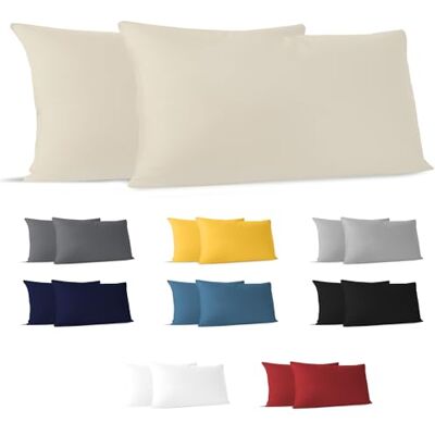 Dreamzie Kissenbezug 40 X 80 Beige (2er Set), 100% Baumwolle, Oeko-TEX Dreamzie Kissenbezug 40 X 80 Beige (2er Set), 100% Baumwolle, Oeko-TEX