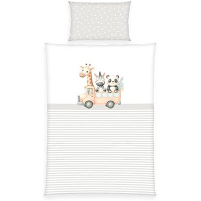 Herding babybest Kleinkinder-Bettwäsche-Set, Adventure Buddies Wendemotiv, Kopfkissenbezug 40 x 60 cm, Bettbezug 100 x 135 cm, Mit Reißverschluss und Hoteleinschlag, 100% Baumwolle/Renforcé Herding babybest Kleinkinder-Bettwäsche-Set, Adventure Buddies Wendemotiv, Kopfkissenbezug 40 x 60 cm, Bettbezug 100 x 135 cm, Mit Reißverschluss und Hoteleinschlag, 100% Baumwolle/Renforcé