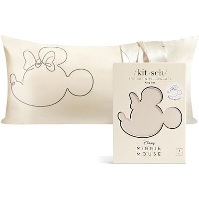 Kitsch Kissenbezug aus Satin mit Mickey/Minnie-Motiv, weicher als Seide, für Haar und Haut, kühlende Kissenbezüge aus Satin mit Reißverschluss, Kingsize, Minnie - Kitsch Kissenbezug aus Satin mit Mickey/Minnie-Motiv, weicher als Seide, für Haar und Haut, kühlende Kissenbezüge aus Satin mit Reißverschluss, Kingsize, Minnie -
