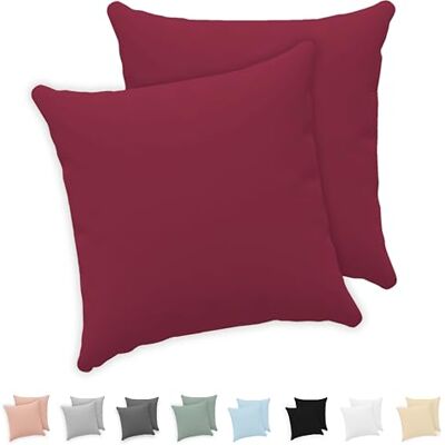 Twinzen ® Kissenbezug 40x40 (2er-Set) 100% Jersey Baumwolle 150 GSM Kissenbezüge Burgunderrot Für Kissenbezüge 40x40 cm Kissenhülle Kissenbezug mit Reißverschluss Oeko-Tex Zertifiziert Twinzen ® Kissenbezug 40x40 (2er-Set) 100% Jersey Baumwolle 150 GSM Kissenbezüge Burgunderrot Für Kissenbezüge 40x40 cm Kissenhülle Kissenbezug mit Reißverschluss Oeko-Tex Zertifiziert