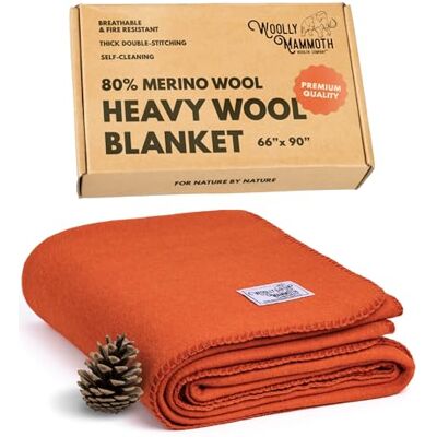 Woolly Mammoth Woolen Company Wolly Mammoth 80% Wolle Decke Sofa Kuscheldecke 167 x 230 cm Dicke Wärmedecke, Flauschige Wohndecke, Militärdecke, Wolldecke, Wärmende, Schwere Couchdecke, Draußen, Camping Rettungsdecke, Orange Woolly Mammoth Woolen Company Wolly Mammoth 80% Wolle Decke Sofa Kuscheldecke 167 x 230 cm Dicke Wärmedecke, Flauschige Wohndecke, Militärdecke, Wolldecke, Wärmende, Schwere Couchdecke, Draußen, Camping Rettungsdecke, Orange