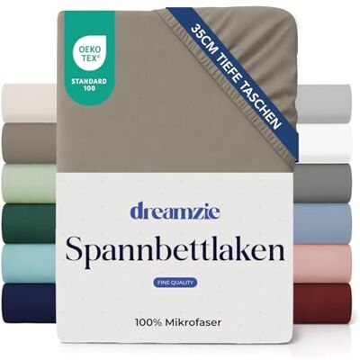 Dreamzie Spannbettlaken 200x200cm 35 cm Tiefe Tasche 100% Mikrofaser Bettlaken Leinen, Schadstoffgeprüft(Oeko TEX), Bettlaken mit Gummizug Dreamzie Spannbettlaken 200x200cm 35 cm Tiefe Tasche 100% Mikrofaser Bettlaken Leinen, Schadstoffgeprüft(Oeko TEX), Bettlaken mit Gummizug