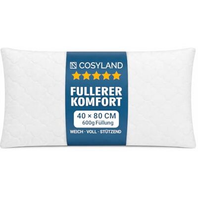 COSYLAND Stepp-Kopfkissen 40 x 80 cm 2er Set, höhenverstellbares Bettkissen mit Reißverschluss, 7D-Faserfüllung, weicher Steppbezug, stützend, Schlafkissen mit waschbarem Bezug COSYLAND Stepp-Kopfkissen 40 x 80 cm 2er Set, höhenverstellbares Bettkissen mit Reißverschluss, 7D-Faserfüllung, weicher Steppbezug, stützend, Schlafkissen mit waschbarem Bezug