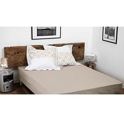 HOME LINGE PASSION , Beige Elfenbein Spannbettlaken 180 x 200 + 30 cm 100% Baumwolle 57 Fäden (Label Oeko-Tex) HOME LINGE PASSION , Beige Elfenbein Spannbettlaken 180 x 200 + 30 cm 100% Baumwolle 57 Fäden (Label Oeko-Tex)