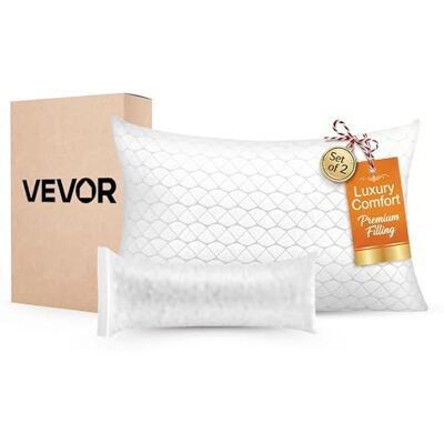 VEVOR Kopfkissen, Queen-Size, Schlafkissen mit Memory-Schaum-Füllung, Bettkissen, stützend & verstellbar, inklusive Kissenbezug aus Naturfaser, Bettwäsche für Rücken-, Bauch- & Seitenschläfer VEVOR Kopfkissen, Queen-Size, Schlafkissen mit Memory-Schaum-Füllung, Bettkissen, stützend & verstellbar, inklusive Kissenbezug aus Naturfaser, Bettwäsche für Rücken-, Bauch- & Seitenschläfer