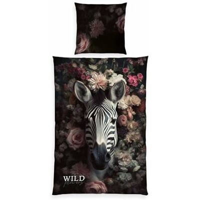 Herding Wild Flowers Bettwäsche-Set Zebra, 80 x 80 cm + 135 x 200 cm, mit Reißverschluss, 100% Baumwolle/Renforcé, Mehrfarbig Herding Wild Flowers Bettwäsche-Set Zebra, 80 x 80 cm + 135 x 200 cm, mit Reißverschluss, 100% Baumwolle/Renforcé, Mehrfarbig