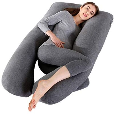 SHANNA Schwangerschaftskissen U Form Seitenschläferkissen Stillkissen Fütternkissen mit Gestrickte Baumwolle Bezug, Groß Lagerungskissen, Komfortkissen Erwachsene, Körperkissen fur Schlafen und Mutter SHANNA Schwangerschaftskissen U Form Seitenschläferkissen Stillkissen Fütternkissen mit Gestrickte Baumwolle Bezug, Groß Lagerungskissen, Komfortkissen Erwachsene, Körperkissen fur Schlafen und Mutter