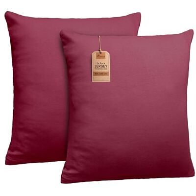 NatureMark 2er Set Jersey Kissenbezüge – Elastisch, weich, atmungsaktiv und hautfreundlich – Waschbare Kissenhülle 40x40 Bordeaux Rot NatureMark 2er Set Jersey Kissenbezüge – Elastisch, weich, atmungsaktiv und hautfreundlich – Waschbare Kissenhülle 40x40 Bordeaux Rot