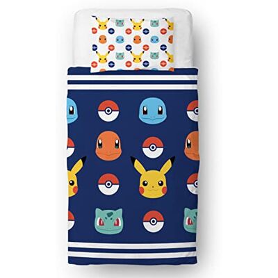 Pokémon Pokemon Offiziell Lizenziertes Einzelbett-Bettbezug-Set für Kinder, Pikachu-Abzeichen-Design, wendbar, zweiseitig, Bettwäsche mit passendem Kissenbezug, Character World Brands Einzelbett-Set Pokémon Pokemon Offiziell Lizenziertes Einzelbett-Bettbezug-Set für Kinder, Pikachu-Abzeichen-Design, wendbar, zweiseitig, Bettwäsche mit passendem Kissenbezug, Character World Brands Einzelbett-Set