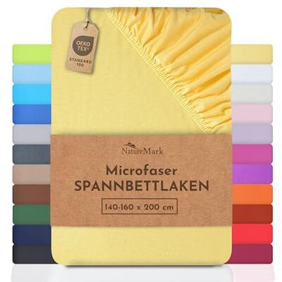 NatureMark Mikrofaser SPANNBETTLAKEN zum Sparpreis! viele Größen und Farben Markenware (140x200-160x200 cm, gelb) NatureMark Mikrofaser SPANNBETTLAKEN zum Sparpreis! viele Größen und Farben Markenware (140x200-160x200 cm, gelb)