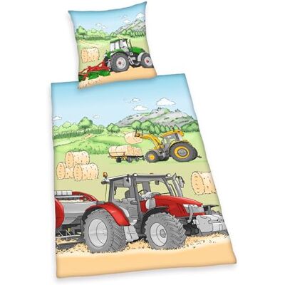 Herding Young Collection Flanell-Bettwäsche-Set, Traktor, Kopfkissenbezug 70 x 90 cm, Bettbezug 140 x 200 cm, Mit Knopfleiste, 100% Baumwolle/Flanell Herding Young Collection Flanell-Bettwäsche-Set, Traktor, Kopfkissenbezug 70 x 90 cm, Bettbezug 140 x 200 cm, Mit Knopfleiste, 100% Baumwolle/Flanell