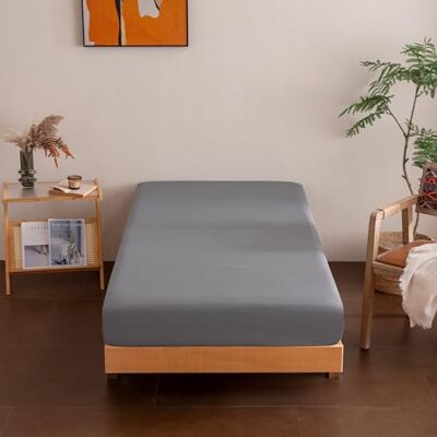 Sonive Sonvie Spannbettlaken 90x200cm Spannbetttuch Stretch, Matratzenhöhe bis 30cm Öko-Tex Zertifiziert Bettlaken Weich und atmungsaktiv Maschinenwaschbar Grau Sonive Sonvie Spannbettlaken 90x200cm Spannbetttuch Stretch, Matratzenhöhe bis 30cm Öko-Tex Zertifiziert Bettlaken Weich und atmungsaktiv Maschinenwaschbar Grau