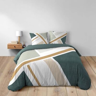 Douceur d'Intérieur , 3-teiliges Bettwäsche-Set (240 x 220 cm) Zephyr, 100% Baumwolle, Grün Douceur d'Intérieur , 3-teiliges Bettwäsche-Set (240 x 220 cm) Zephyr, 100% Baumwolle, Grün