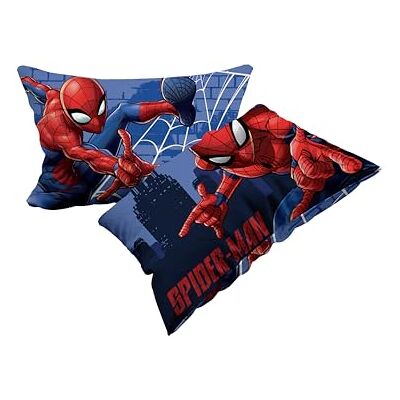 hermet Spiderman, Set mit 2 Kissenbezügen aus Baumwolle, 2 Stück, 100% Baumwolle, 50 x 80 cm, Hotelverschluss hermet Spiderman, Set mit 2 Kissenbezügen aus Baumwolle, 2 Stück, 100% Baumwolle, 50 x 80 cm, Hotelverschluss